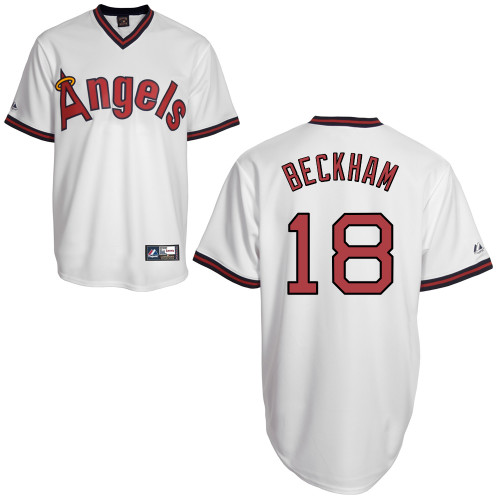 Gordon Beckham #18 MLB Jersey-Los Angeles Angels of Anaheim Men's Authentic Cooperstown White Baseball Jersey